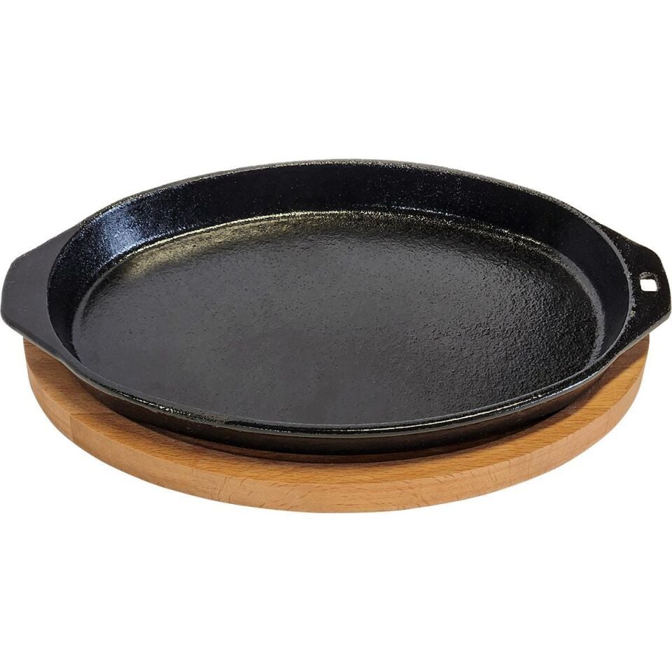 Döküm Demir Oval Fajita, Pişirme ve Servis Tabağı