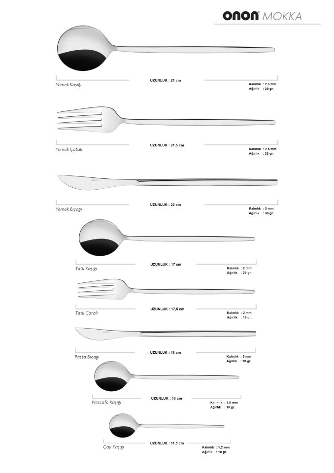 Mokka 3 'lü Tatlı Takımı 18/0