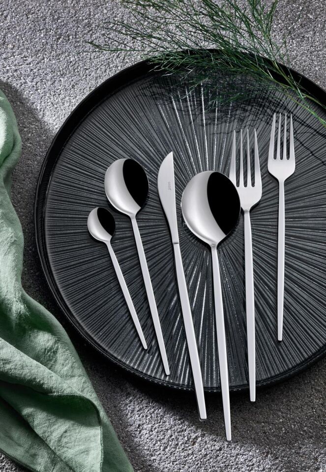 92 Parça Paslanmaz Çelik,Mokka 12 kişilik Çatal Kaşık Bıçak Takımı,Yemek Takımı,Steak Çatal-Steak Bıçak,Servis Kepçe Seti
