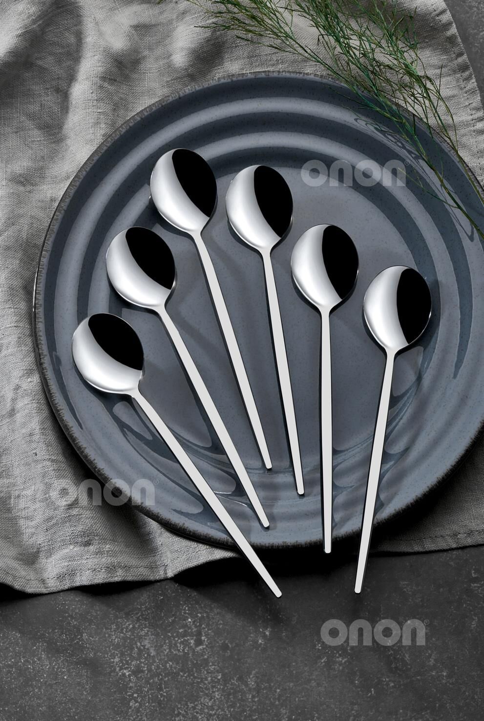 Mokka Modern Görünümlü Tatlı Kaşık 6'lı Paslanmaz Çelik